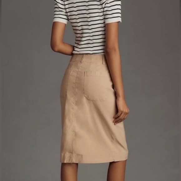 Maeve Anthropologie Colette Midi Skirt Linen Blend - Picture 2 of 6